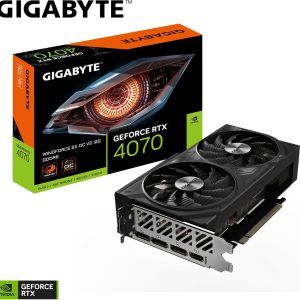 GIGABYTE Carte Graphique GeForce RTX 4070 WINDFORCE 2X OC V2 12G - 12GB GDDR6, 192bit, PCI-E 4.0, 2490MHz Core Clock, 3 x DisplayPort 1.4a, 1 x HDMI 2.1a, NVIDIA DLSS 3, GV-N4070WF2OCV2-12GD