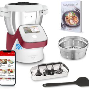 Moulinex, I-Companion Touch, Robot cuiseur, 17 fonctions, Connecté, Recettes sur l’écran, Capacité XL 10 personnes, Gris, Fabriqué en France, HF934510