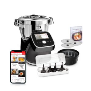 I-Companion Touch Pro, Robot cuiseur, 18 fonctions, Connecté, Pesage intégré, Recettes sur l’Ecran, Capacité XL 10 personnes, Noir, Fabriqué en France + découpe légumes